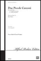 Due Piccole Canzoni Two-Part choral sheet music cover